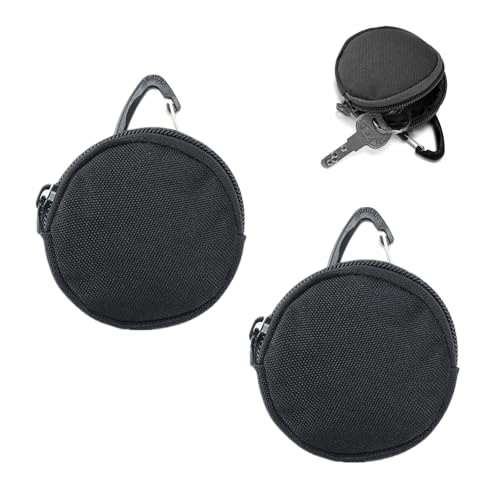 2 x Münzbeutel, tragbar, Münzbörse, Münzbörse, rund, EDC-Tasche, Schlüsselanhänger mit Karabiner für Herren, Schwarz, Schwarz , Nein 2 x Münzbeutel, tragbar, Münzbörse, Münzbörse, rund, EDC-Tasche, Schlüsselanhänger mit Karabiner für Herren, Schwarz, Schwarz , Nein von Zhouocea