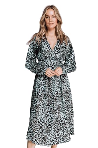 Zhrill Damen Kleid Langarm Blusenkleid BADOI in Grün - N124379-N8513, Größe:M von Zhrill