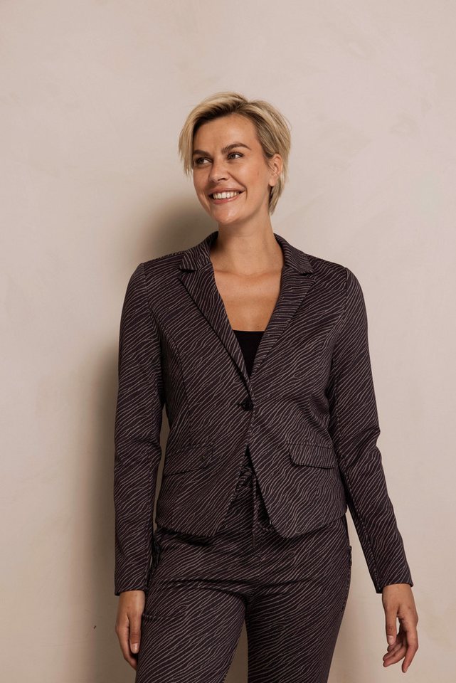 Zhrill Kurzblazer ZHBETSY grafisches Allover-Muster, tailliert von Zhrill