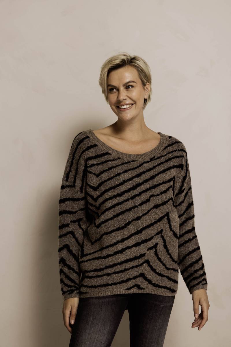 Zhrill Strickpullover "ZHNINA ZEBRA" mit Animal-Streifen-Print, mit Wolle von Zhrill
