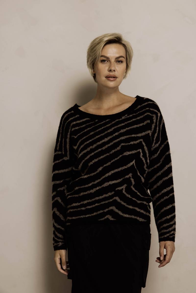Zhrill Strickpullover "ZHNINA ZEBRA" mit Animal-Streifen-Print, mit Wolle von Zhrill