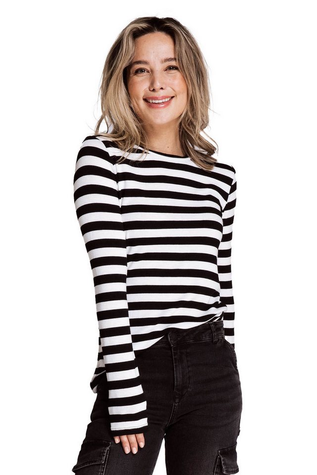 Zhrill Sweatshirt Sweatshirt ZHMALU STRIPES Schwarz (0-tlg) von Zhrill