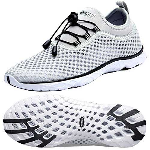 Zhuanglin Schnell trocknende Aqua-Wasserschuhe für Herren, 789light grey, 48 EU von Zhuanglin