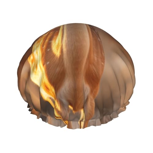 Afrikanisches Gras Sonnenuntergang Druck Stilvolle Duschhaube Wiederverwendbare Duschhaube Frauen Große Duschhaube für Zöpfe Lange Haare von Zhuanyun