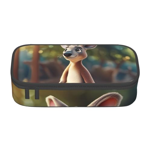 Aufbewahrungstasche mit großer Kapazität, Bürobedarf, lustige Cartoon-Känguru-Zoo, 2 Make-up-Tasche, Schreibtisch-Organizer mit stilvollem von Zhuanyun