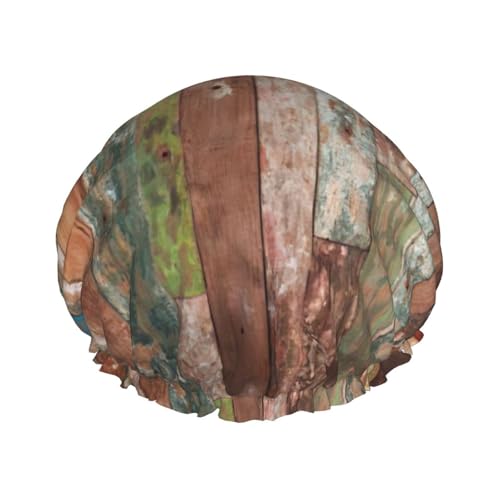 Planks verwitterter alter Look, stilvolle Duschhaube, wiederverwendbare Duschhaube, Damen, große Duschhaube für Zöpfe, langes Haar von Zhuanyun