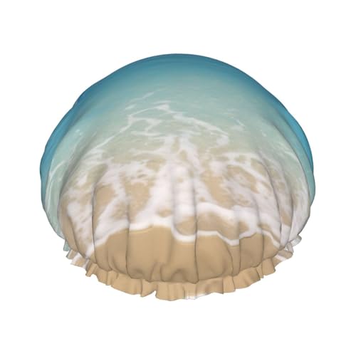 Sea Background1 Print Stilvolle Duschhaube Wiederverwendbare Duschhaube Frauen Große Duschhaube für Zöpfe Lange Haare von Zhuanyun