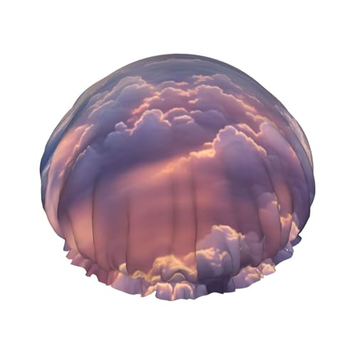 Stilvolle Duschhaube, wiederverwendbar, für Damen, große Duschhaube für Zöpfe, langes Haar von Zhuanyun