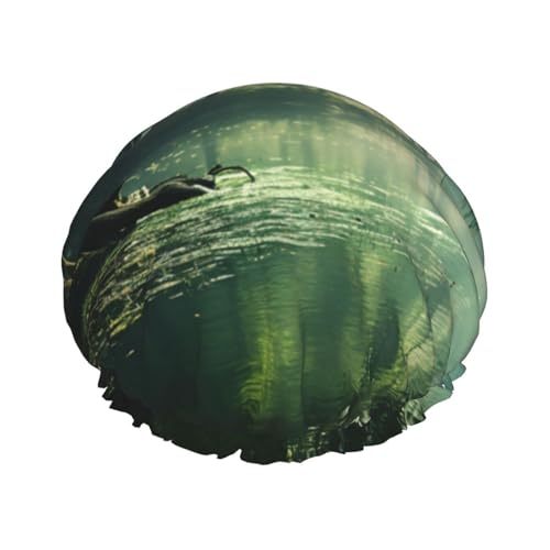 Willow Tree Print Stilvolle Duschhaube Wiederverwendbare Duschhaube Frauen Große Duschhaube für Zöpfe Lange Haare von Zhuanyun