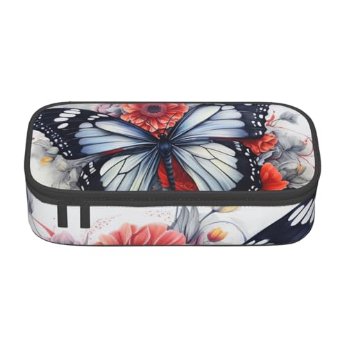 Zhuanyun Aufbewahrungstasche mit großem Fassungsvermögen, Bürobedarf, Blumen- und Schmetterling-Make-up-Tasche, Schreibtisch-Organizer mit stilvollem Design von Zhuanyun