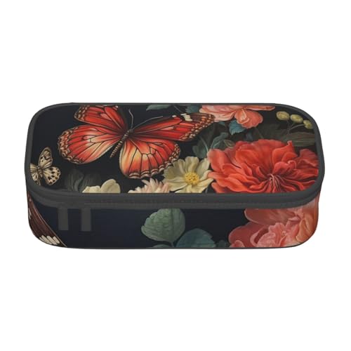 Zhuanyun Aufbewahrungstasche mit großem Fassungsvermögen, Bürobedarf, Blumen- und Schmetterling-Make-up-Tasche, Schreibtisch-Organizer mit stilvollem Design von Zhuanyun