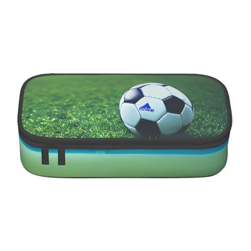 Zhuanyun Aufbewahrungstasche mit großem Fassungsvermögen, Bürobedarf, Fußballball auf Gras-Make-up-Tasche, Schreibtisch-Organizer mit stilvollem von Zhuanyun