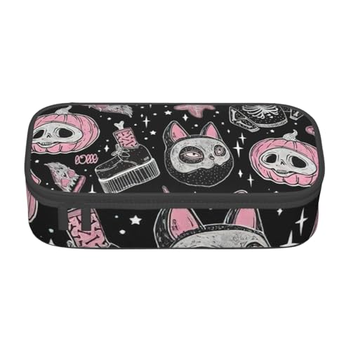Zhuanyun Aufbewahrungstasche mit großem Fassungsvermögen, Bürobedarf, Halloween-Kürbis-Katzen-Make-up-Tasche, Schreibtisch-Organizer mit stilvollem Design von Zhuanyun