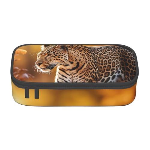 Zhuanyun Aufbewahrungstasche mit großem Fassungsvermögen, Bürobedarf, Make-up-Tasche, Schreibtisch-Organizer mit stilvollem Leopardenmuster von Zhuanyun