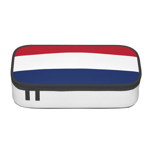 Zhuanyun Aufbewahrungstasche mit großem Fassungsvermögen, Bürobedarf, Make-up-Tasche, Schreibtisch-Organizer mit stilvoller niederländischer Flagge, Schwarz, One Size, Prägnant von Zhuanyun