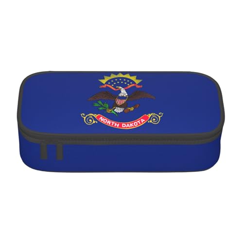 Zhuanyun Aufbewahrungstasche mit großem Fassungsvermögen, Bürobedarf, Nord-Dakota-Flagge, Make-up-Tasche, Schreibtisch-Organizer mit stilvollem Design, Schwarz, One Size, Prägnant von Zhuanyun