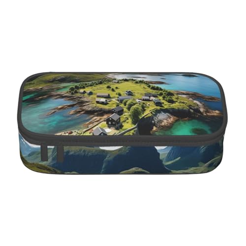 Zhuanyun Aufbewahrungstasche mit großem Fassungsvermögen, Bürobedarf, Norwegen-Inseln, Make-up-Tasche, Schreibtisch-Organizer mit stilvollem von Zhuanyun