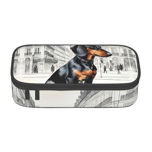 Zhuanyun Aufbewahrungstasche mit großem Fassungsvermögen, Bürobedarf, Pariser Dackel, Make-up-Tasche, Schreibtisch-Organizer mit stilvollem von Zhuanyun