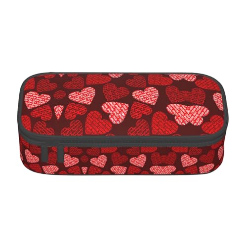 Zhuanyun Aufbewahrungstasche mit großem Fassungsvermögen, Bürobedarf, rote Herzen, Make-up-Tasche, Schreibtisch-Organizer mit stilvollem von Zhuanyun