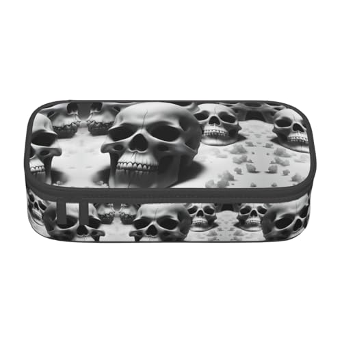 Zhuanyun Aufbewahrungstasche mit großem Fassungsvermögen, Bürobedarf, schwarz und weiß, Totenköpfe, Make-up-Tasche, Schreibtisch-Organizer mit stilvollem von Zhuanyun