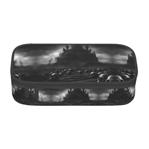 Zhuanyun Aufbewahrungstasche mit großem Fassungsvermögen, Bürobedarf, schwarze und weiße Totenköpfe, 1 Make-up-Tasche, Schreibtisch-Organizer mit stilvollem von Zhuanyun