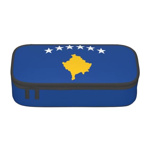 Zhuanyun Aufbewahrungstasche mit großem Fassungsvermögen, Bürobedarf-Box, Motiv: Flagge des Kosovos, Make-up-Tasche, Schreibtisch-Organizer mit stilvollem von Zhuanyun