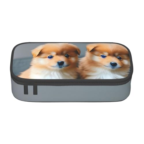 Zhuanyun Aufbewahrungstasche mit großem Fassungsvermögen, Bürobedarf-Box, Zwergspitz-Welpen und Punkt-1-Make-up-Tasche, Schreibtisch-Organizer mit stilvollem von Zhuanyun