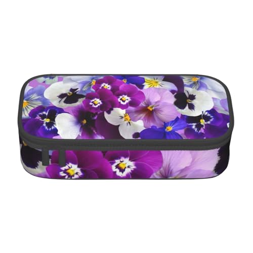 Zhuanyun Aufbewahrungstasche mit großem Fassungsvermögen, Bürobedarf-Box, violette Blumen-Make-up-Tasche, Schreibtisch-Organizer mit stilvollem Design von Zhuanyun