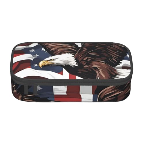 Zhuanyun Aufbewahrungstasche mit großer Kapazität, Bürobedarf, Adler mit USA-Flagge, Make-up-Tasche, Schreibtisch-Organizer mit stilvollem von Zhuanyun