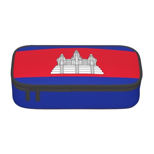 Zhuanyun Aufbewahrungstasche mit großer Kapazität, Bürobedarf, Kambodscha-Flagge, Make-up-Tasche, Schreibtisch-Organizer mit stilvollem, Schwarz, One Size, Prägnant von Zhuanyun