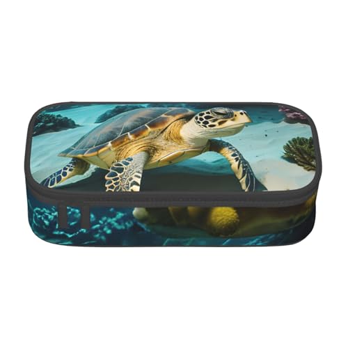 Zhuanyun Aufbewahrungstasche mit großer Kapazität, Bürobedarf, Meeresschildkröte, Make-up-Tasche, Schreibtisch-Organizer mit stilvollem Design von Zhuanyun
