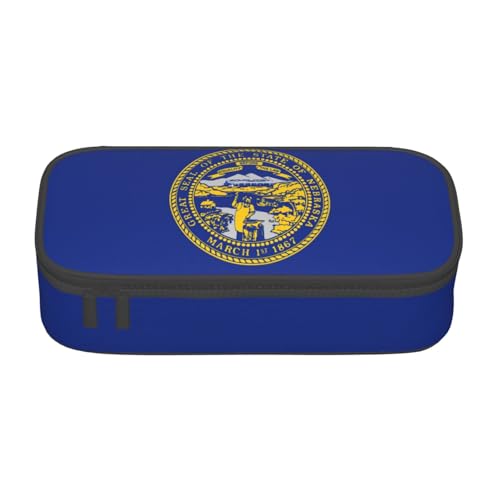 Zhuanyun Aufbewahrungstasche mit großer Kapazität, Bürobedarf, Nebraska-Flagge, Make-up-Tasche, Schreibtisch-Organizer mit stilvollem Design, Schwarz, One Size, Prägnant von Zhuanyun