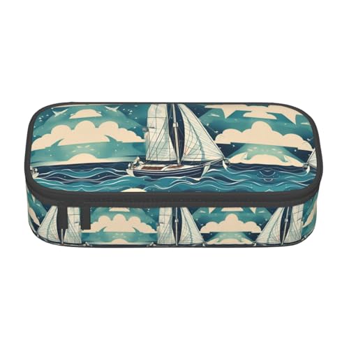 Zhuanyun Aufbewahrungstasche mit großer Kapazität, Bürobedarf, Ozean, Segelboot, Make-up-Tasche, Schreibtisch-Organizer mit stilvollem Design von Zhuanyun