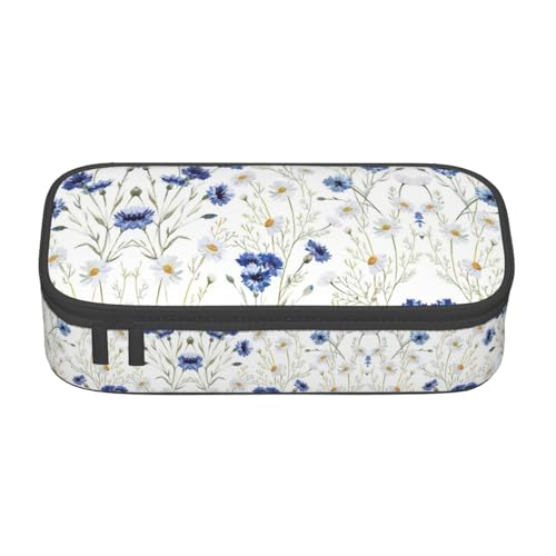 Zhuanyun Aufbewahrungstasche mit großer Kapazität, Bürobedarf, Wildblumen und Kornblumen, Gänseblümchen, Make-up-Tasche, Schreibtisch-Organizer mit stilvollem Design von Zhuanyun