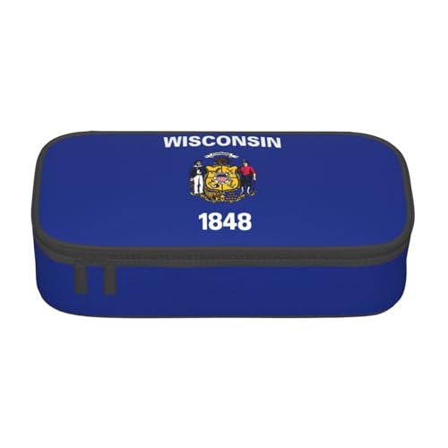 Zhuanyun Aufbewahrungstasche mit großer Kapazität, Bürobedarf, Wisconsin Staatsflagge, Make-up-Tasche, Schreibtisch-Organizer mit stilvollem Design, Schwarz, One Size, Prägnant von Zhuanyun