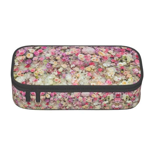 Zhuanyun Aufbewahrungstasche mit großer Kapazität, Bürobedarf, rote Blumengruppe, Make-up-Tasche, Schreibtisch-Organizer mit stilvollem Design von Zhuanyun