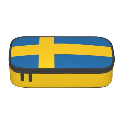 Zhuanyun Aufbewahrungstasche mit großer Kapazität, Bürobedarf, schwedische Flagge, Make-up-Tasche, Schreibtisch-Organizer mit stilvollem von Zhuanyun