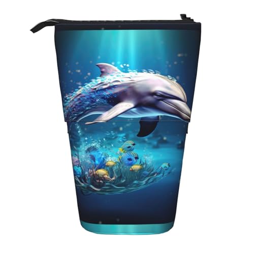 Zhuanyun Einzigartige 3D-Tier-Delfin-Druck, multifunktionale Aufbewahrungstasche, Make-up-Tasche, Geldbörse, stilvolle und multifunktionale Tasche von Zhuanyun