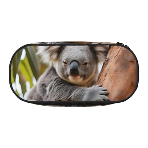 Zhuanyun Federmäppchen mit Aufdruck "Hugging Tree Koala" mit Reißverschlussfach, Schreibwaren-Federmäppchen, Bürobedarf, Aufbewahrungsbox von Zhuanyun
