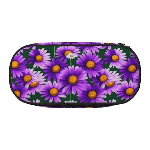 Zhuanyun Federmäppchen mit Gänseblümchen-Aufdruck, mit Reißverschlussfach, Schreibwaren-Federmäppchen, Bürobedarf, Aufbewahrungsbox von Zhuanyun