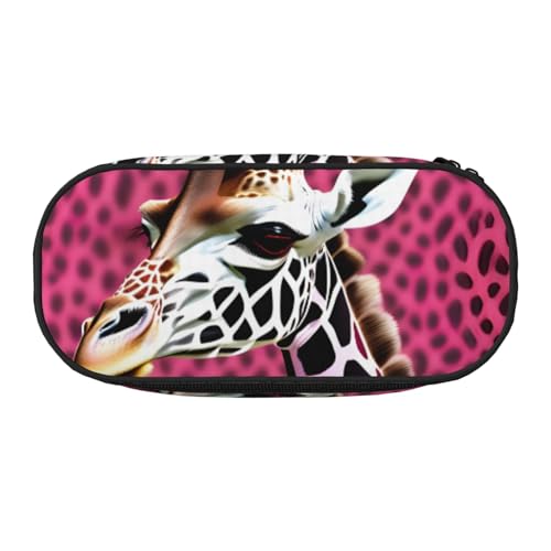 Zhuanyun Federmäppchen mit Giraffen-Motiv, mit Reißverschlussfach, Schreibwaren-Federmäppchen, Bürobedarf, Aufbewahrungsbox von Zhuanyun