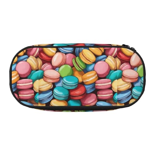 Zhuanyun Federmäppchen mit Macaron-Keksgeschmack, mit Reißverschlussfach, Schreibwaren-Federmäppchen, Bürobedarf, Aufbewahrungsbox von Zhuanyun
