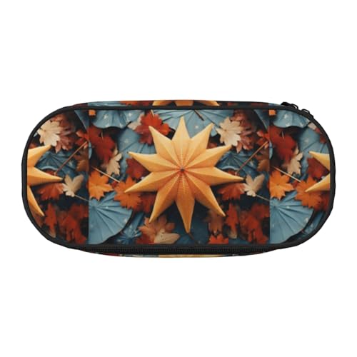 Zhuanyun Federmäppchen mit Regenschirmen, Seestern-Druck, mit Reißverschlussfach, Schreibwaren-Federmäppchen, Bürobedarf, Aufbewahrungsbox von Zhuanyun