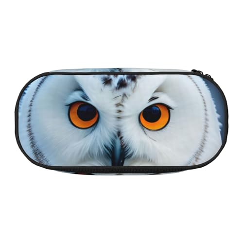 Zhuanyun Federmäppchen mit Schneeeuleaugen und Reißverschlussfach, Schreibwaren-Federmäppchen, Bürobedarf, Aufbewahrungsbox von Zhuanyun