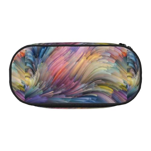 Zhuanyun Federmäppchen mit buntem Aufdruck und Reißverschlussfach, Schreibwaren-Federmäppchen, Bürobedarf, Aufbewahrungsbox von Zhuanyun