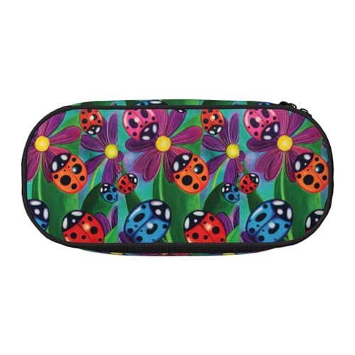 Zhuanyun Federmäppchen mit buntem Marienkäfer-Druck, mit Reißverschlussfach, Schreibwaren-Federmäppchen, Bürobedarf, Aufbewahrungsbox Zhuanyun Federmäppchen mit buntem Marienkäfer-Druck, mit Reißverschlussfach, Schreibwaren-Federmäppchen, Bürobedarf, Aufbewahrungsbox von Zhuanyun