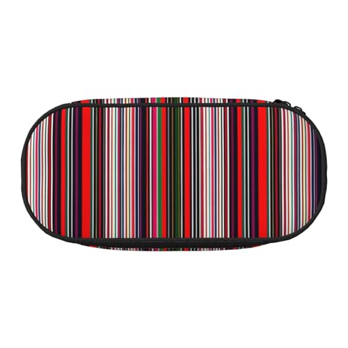 Zhuanyun Federmäppchen mit farbigem Streifen, vertikaler Druck, mit Reißverschlussfach, Schreibwaren-Federmäppchen, Bürobedarf, Aufbewahrungsbox von Zhuanyun