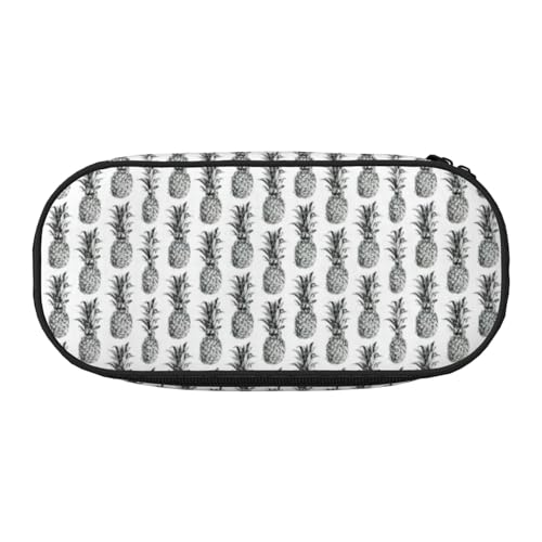 Zhuanyun Federmäppchen mit tropischem Ananas-Motiv, mit Reißverschlussfach, Schreibwaren-Federmäppchen, Bürobedarf, Aufbewahrungsbox von Zhuanyun