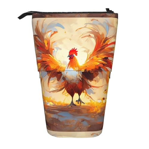 Zhuanyun Glänzende multifunktionale Aufbewahrungstasche mit Hahn-Aufdruck, Make-up-Tasche, Geldbörse, stilvolle und multifunktionale Tasche von Zhuanyun