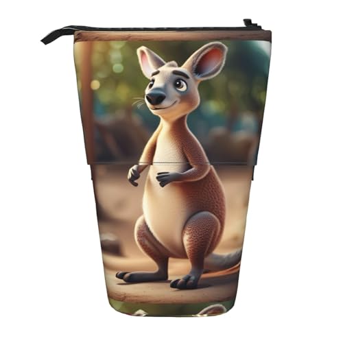 Zhuanyun Lustige Cartoon-Känguru-Zoo-Druck-Multifunktions-Aufbewahrungstasche, Make-up-Tasche, Geldbörse, stilvolle und multifunktionale Tasche von Zhuanyun